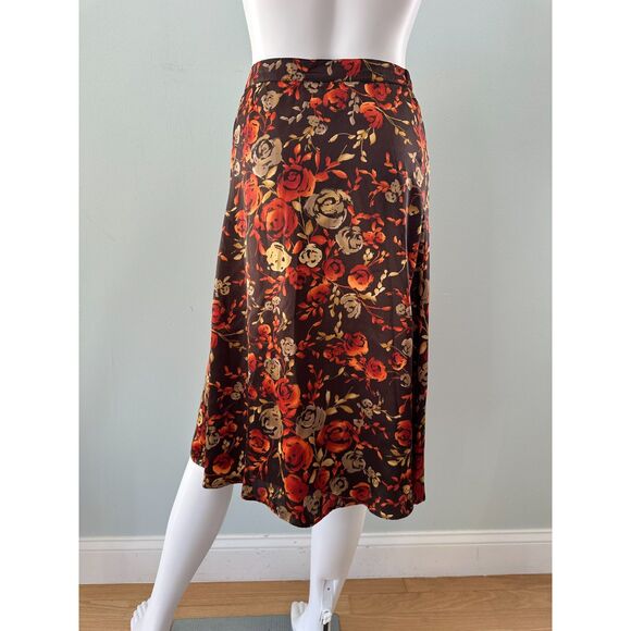 NWT Vintage Jaclyn Smith Brown Floral A Line Slip Skirt size XL - Picture 5 of 6